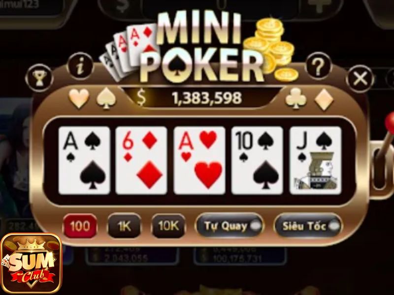 Luật chơi Mini Poker SumClub siêu đơn giản